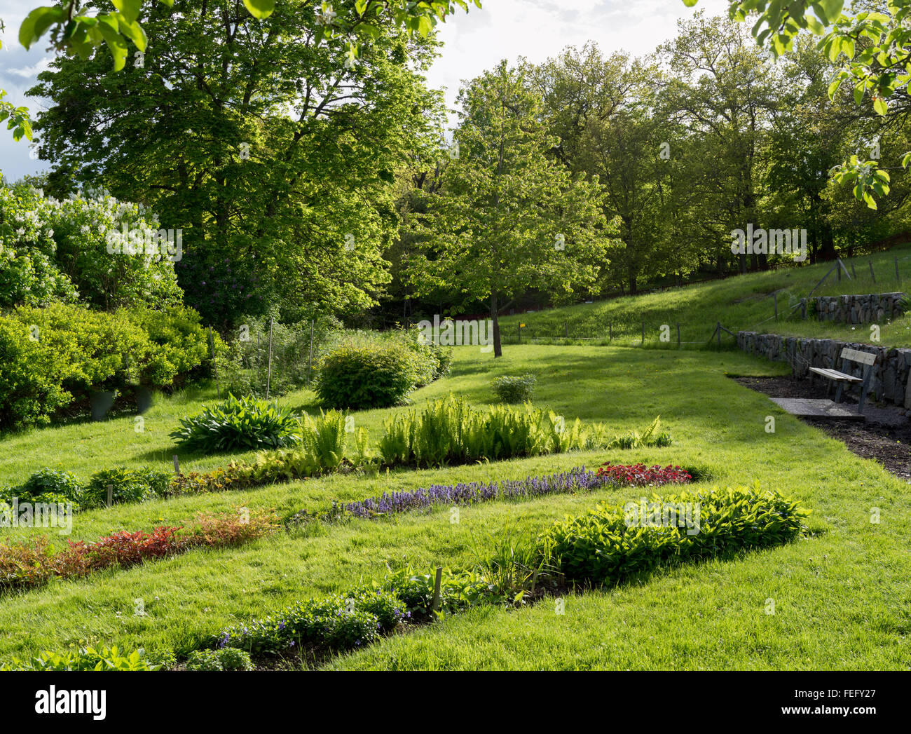 Ein schöner Garten außerhalb von Stockholm Schweden Stockfoto