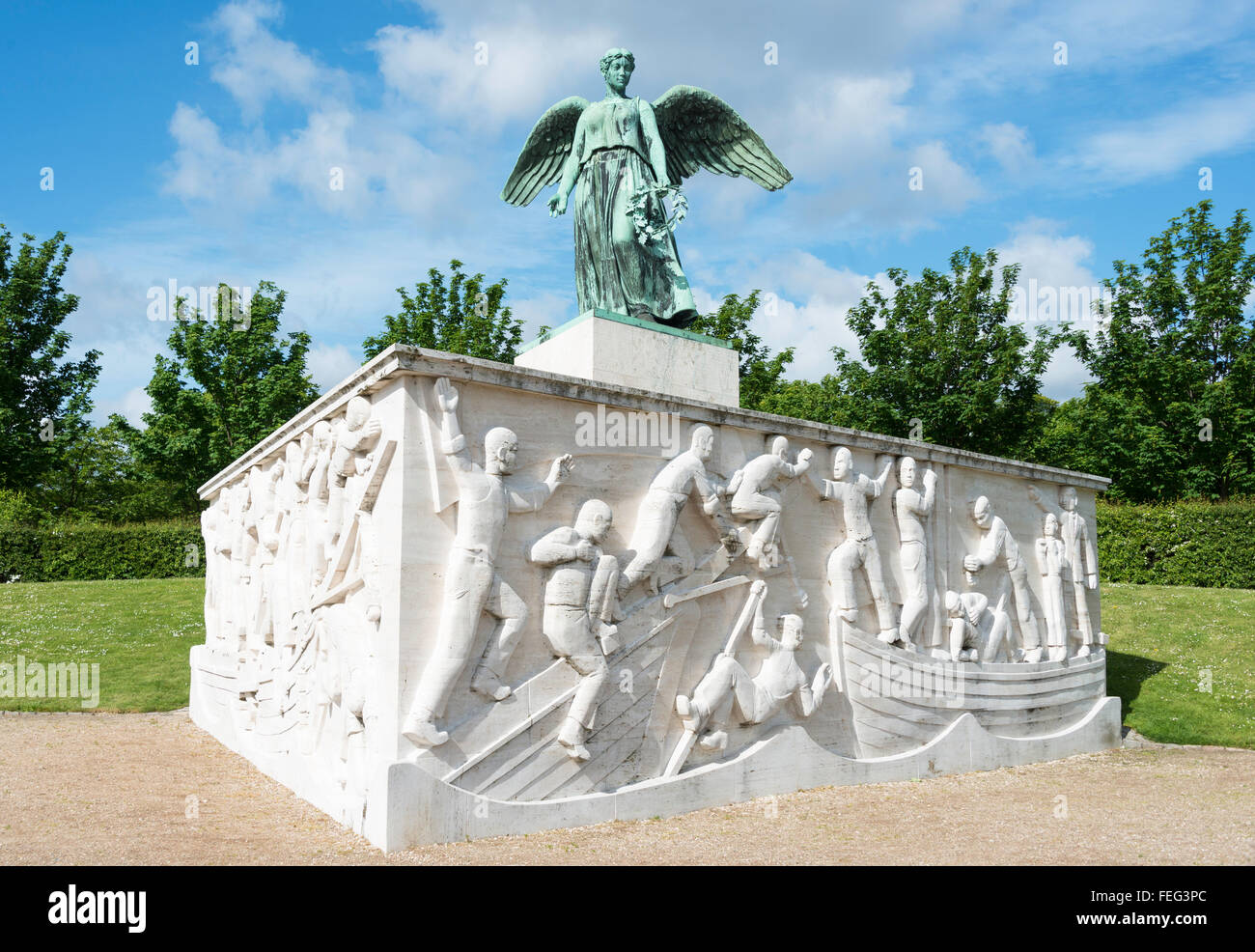 „Monument to Mariners“ am Hafen, Langelinie, Kopenhagen (Kobenhavn), Königreich Dänemark Stockfoto