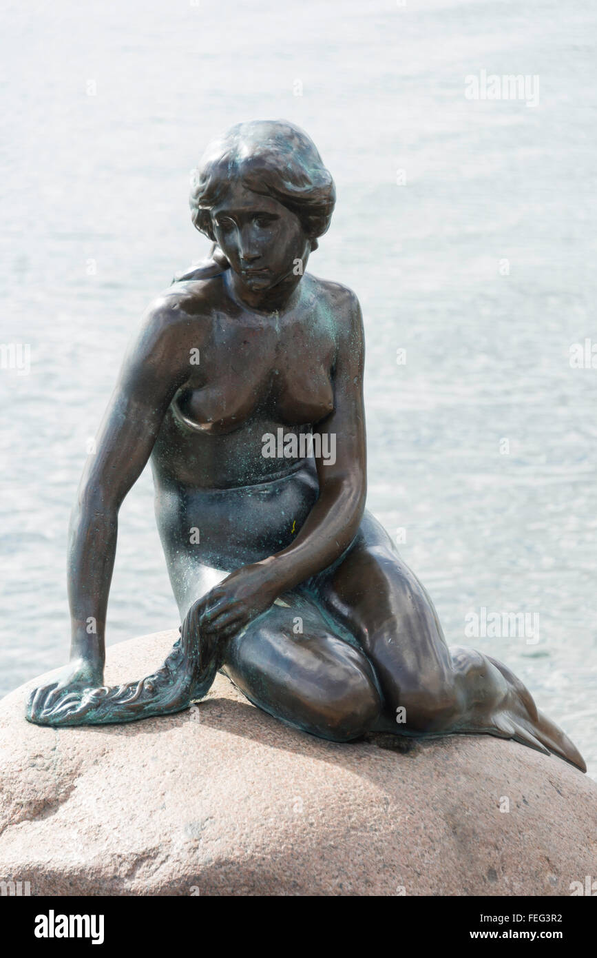 Die kleine Meerjungfrau (Den Lille Havfrue), Langelinie, Kopenhagen (Kobenhavn), Königreich Dänemark Stockfoto