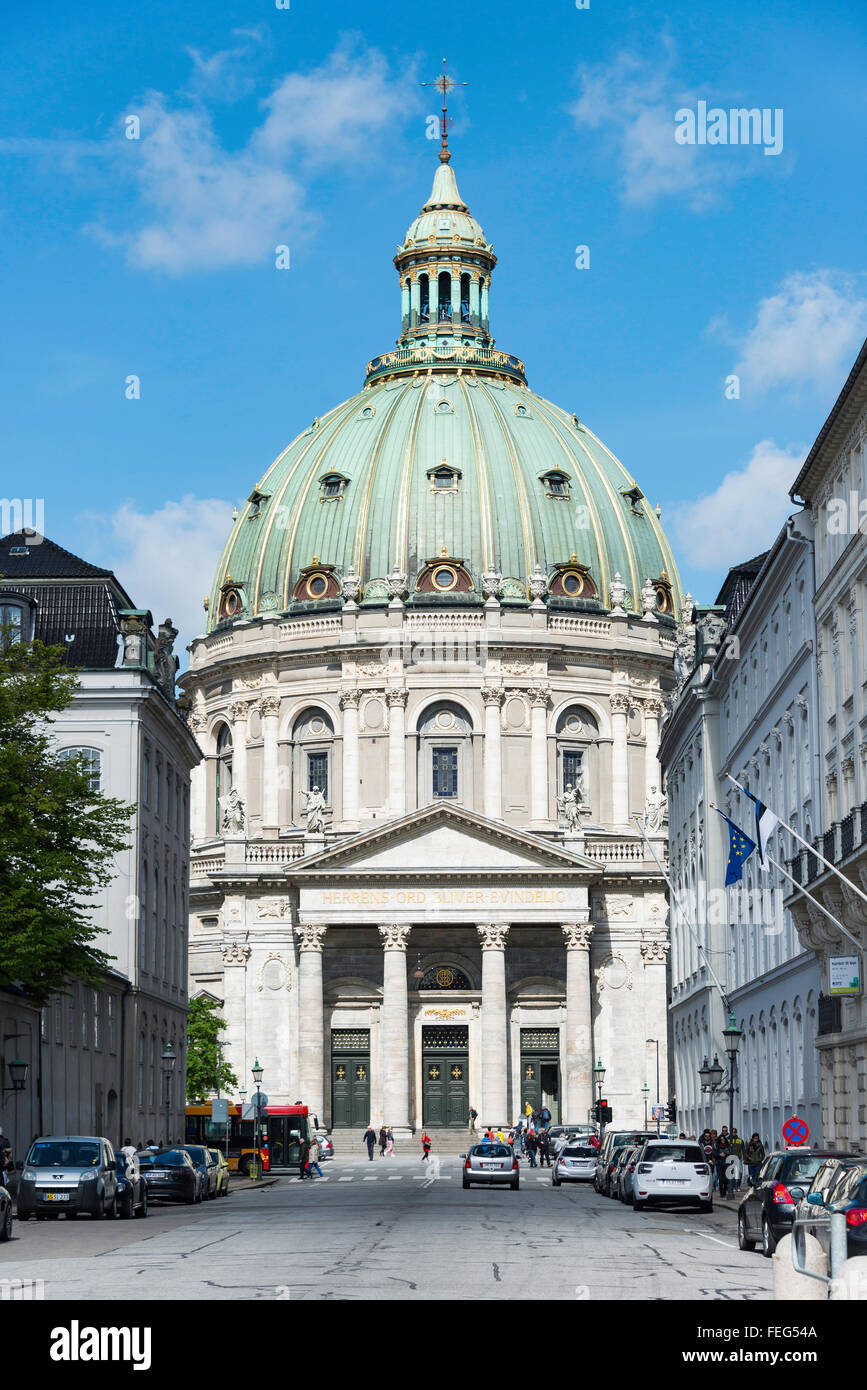 Frederiks (Marmor-)Kirche vom Schloss Amalienborg, Kopenhagen (Kobenhavn), Königreich Dänemark Stockfoto