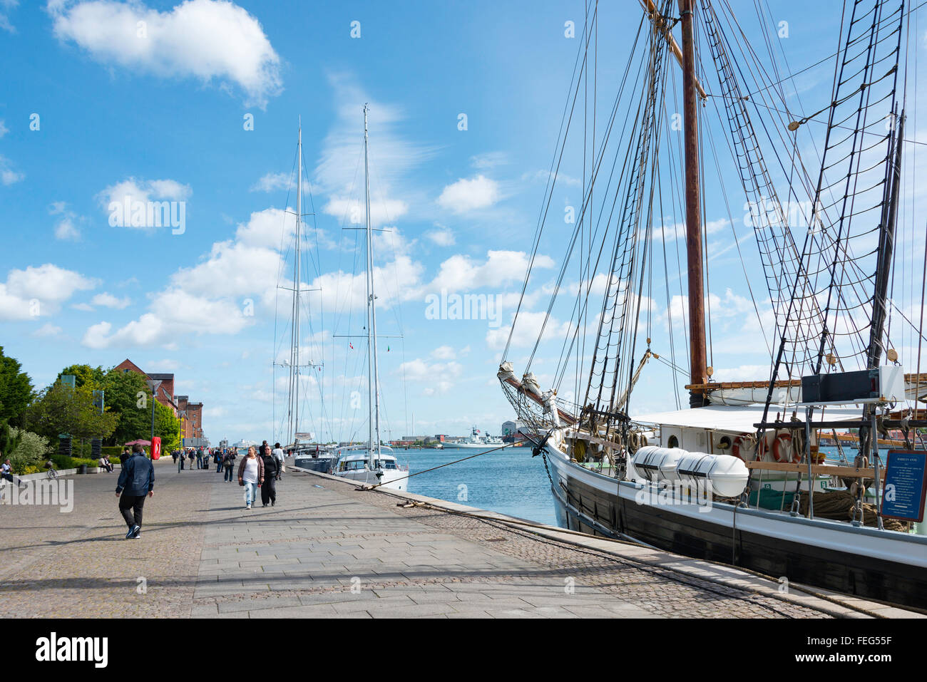 Marilyn Anne Schoner Schiff am Kai, Admiralkaj, Toldbodgade, Kopenhagen (Kobenhavn), Königreich Dänemark Stockfoto