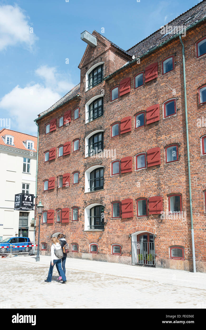 71 Nyhavn Hotel & Restaurant in umgebauter Lagerhalle, Nyhavn, Kopenhagen (Kobenhavn), Königreich Dänemark Stockfoto