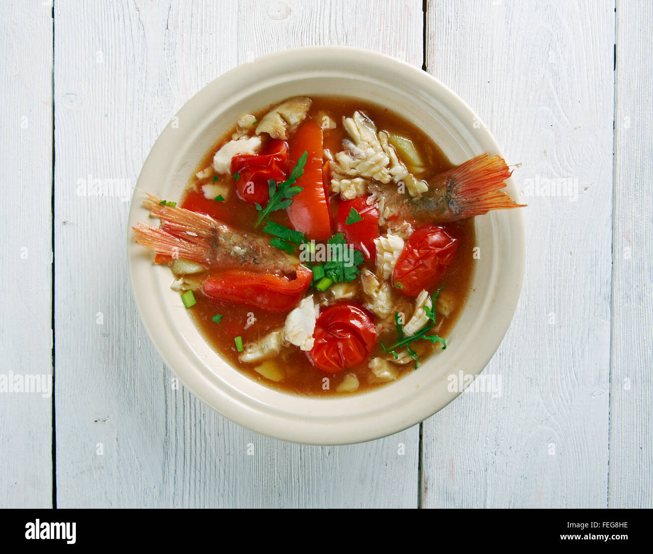 Muschel-Suppe - jamaikanische Stil, was Amerika Kochen ist Stockfoto