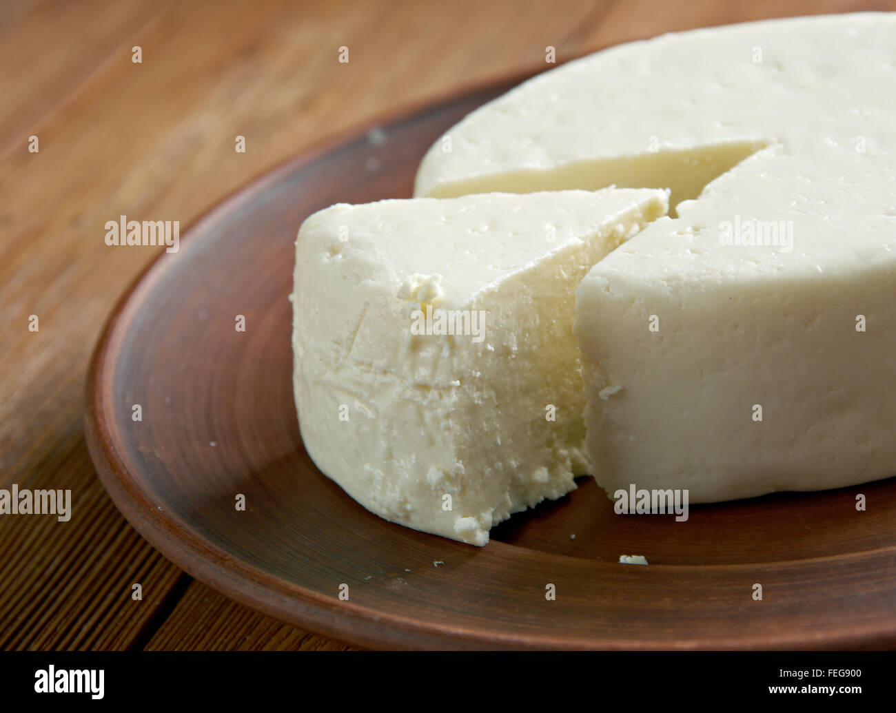 Circassian Käse - im ganzen Nordkaukasus, der Levante und anderen Bereichen mit einer tscherkessischen Diaspora gefunden. Stockfoto