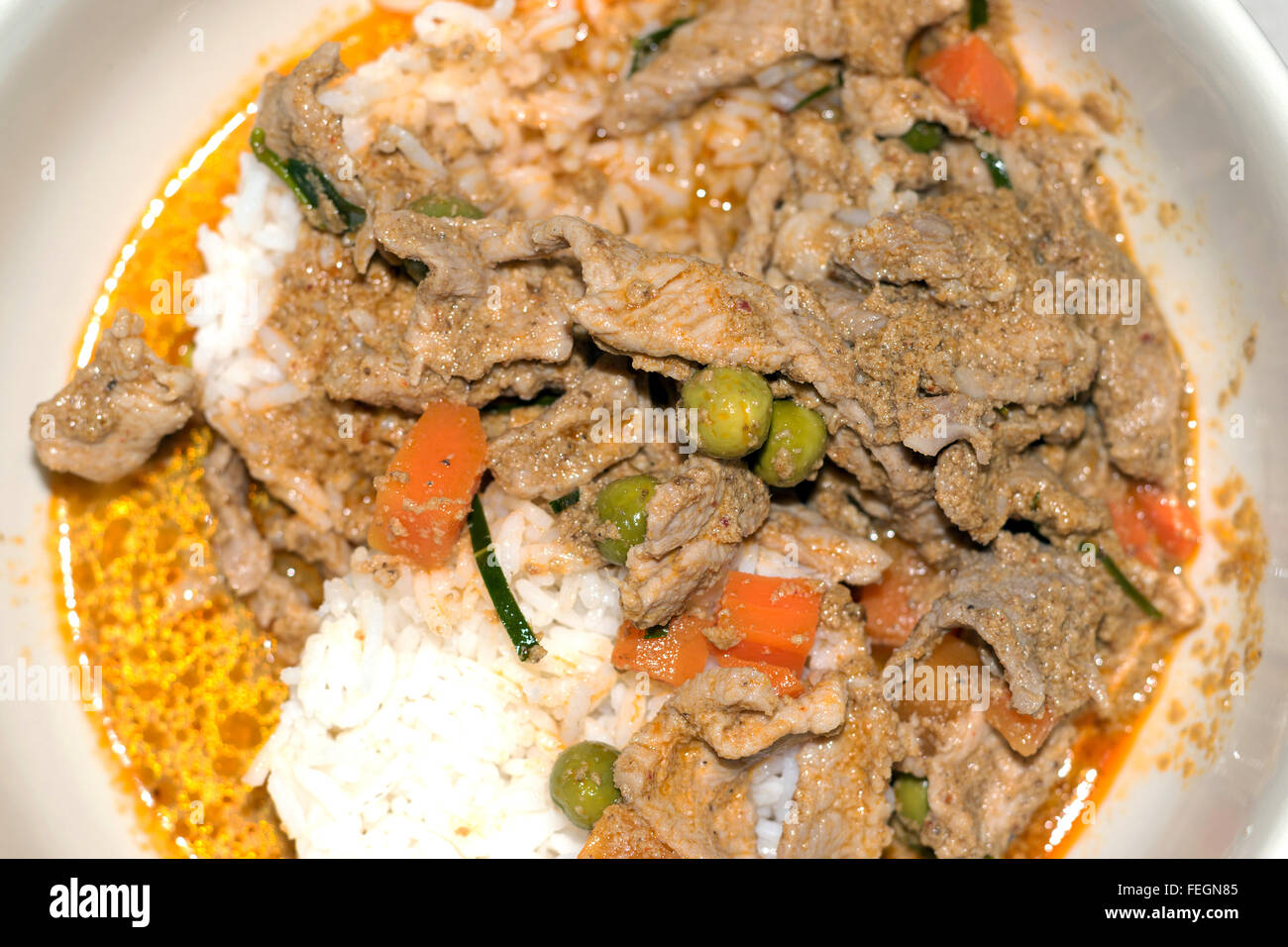 Panang Rind oder Rind Urry ist eine berühmte thailändische Küche für würzig und lecker. Stockfoto