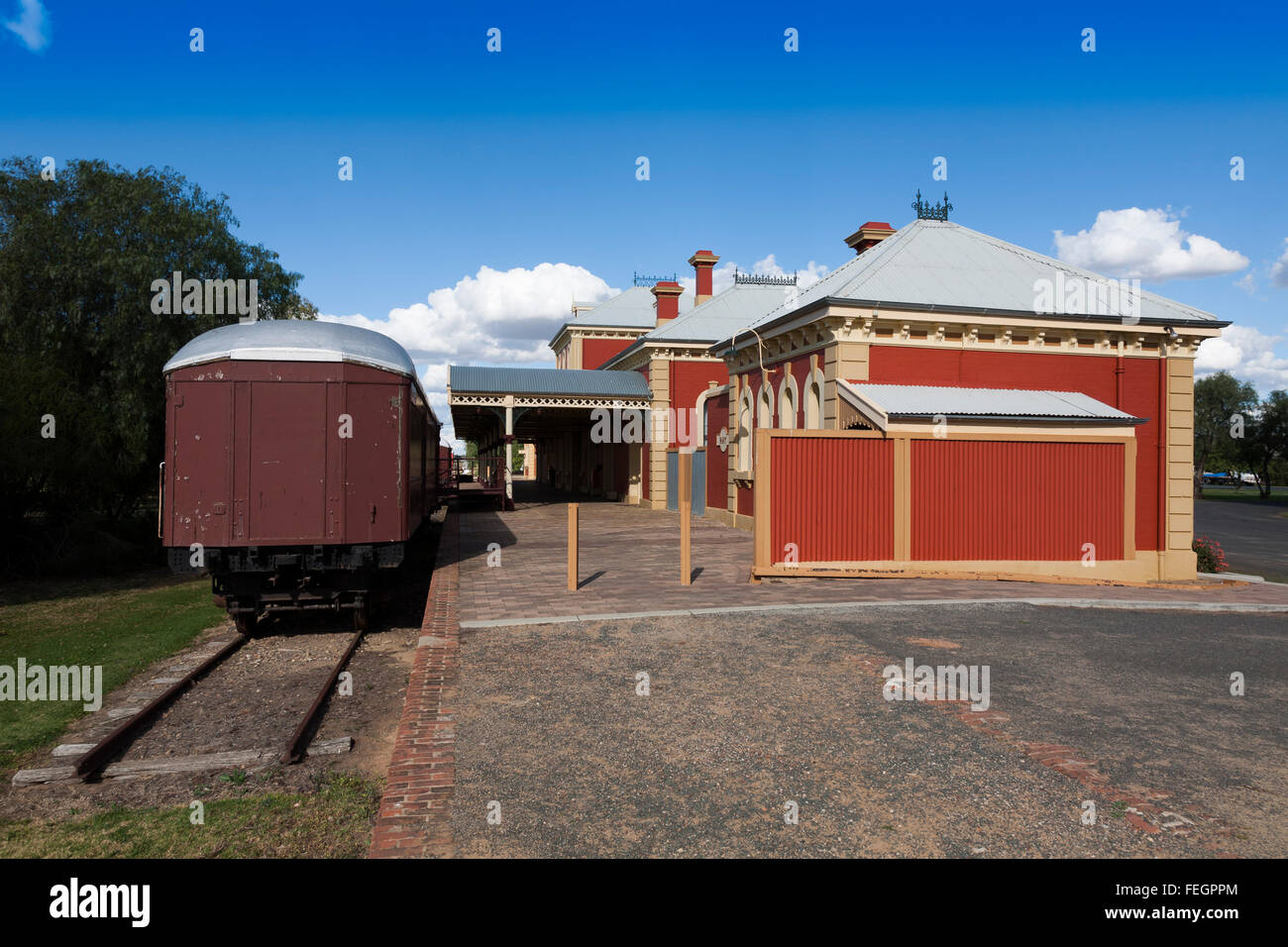 Ehemaligen Heu Station.The Heu Railway Bahnhof ist auch Heimat der POW & Internment Camp Interpretive Centre. Stockfoto