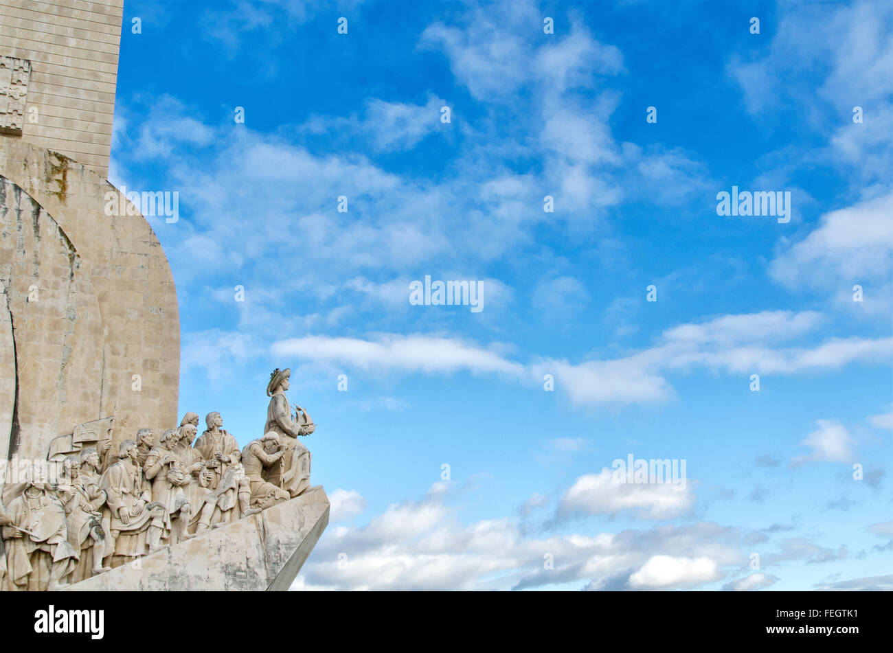 Padrão Dos Descobrimentos, Seefahrt-Gedenkstätte, Alter der Entdeckung, Belem am Fluss Tejo, Lissabon, Portugal Stockfoto