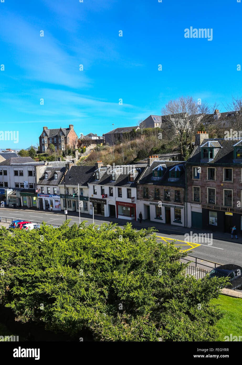 Läden und Geschäfte in Castle Street im Zentrum der Stadt Inverness in den Highlands von Schottland, UK Stockfoto