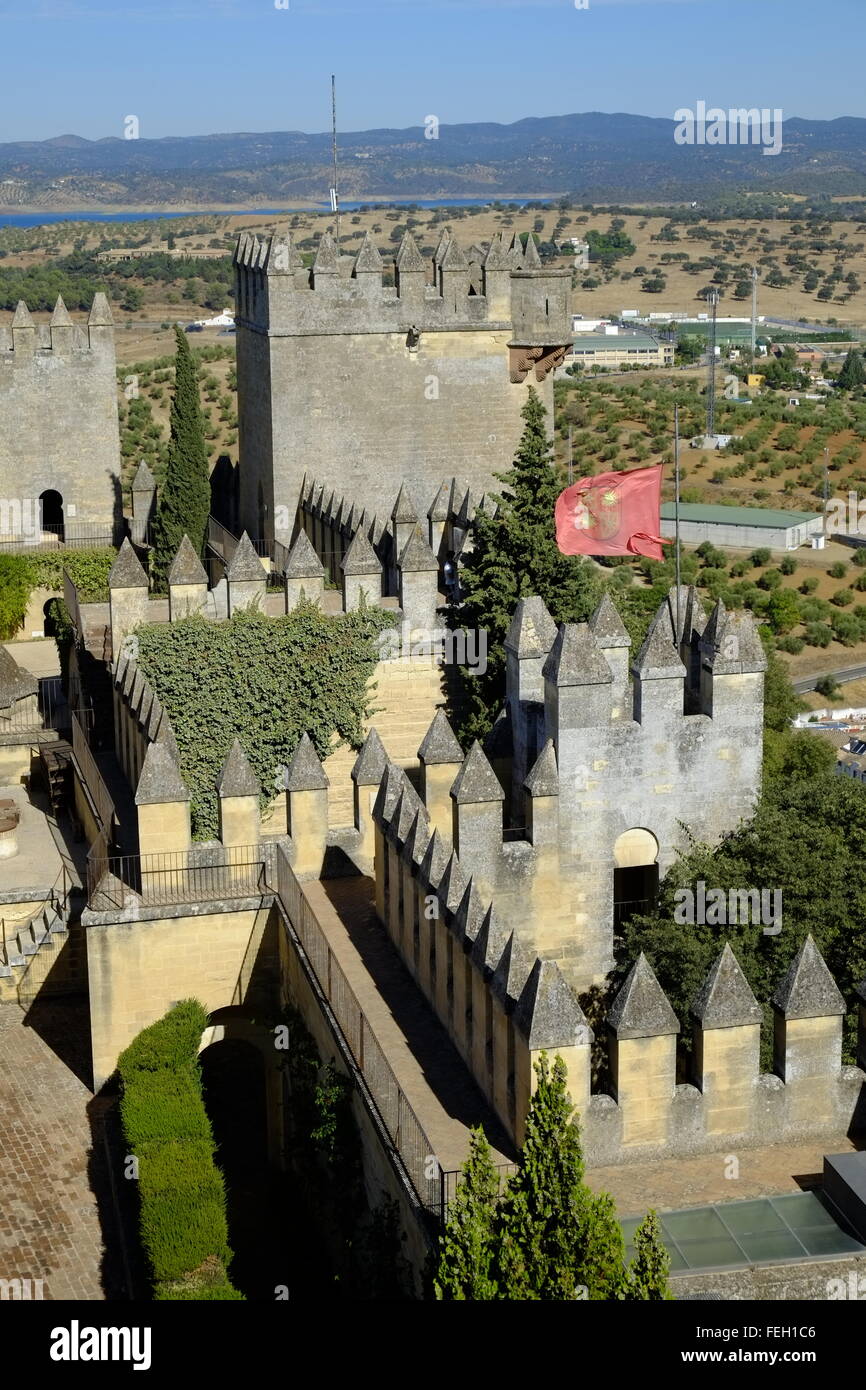 Castillo de Almodóvar del Río eine Burg muslimischen Ursprungs in der Stadt Almodóvar del Río, Provinz Córdoba, Andalusien, Spanien Stockfoto