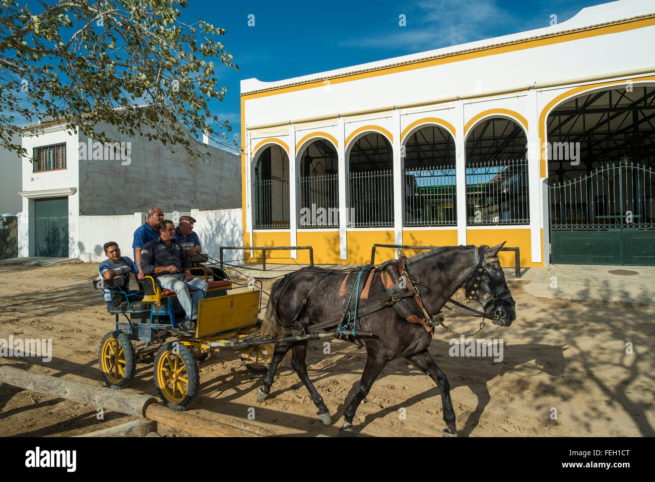 Die Pferdestadt El Rocío. Almonte, Provinz Huelva, Andalusien, Spanien Stockfoto