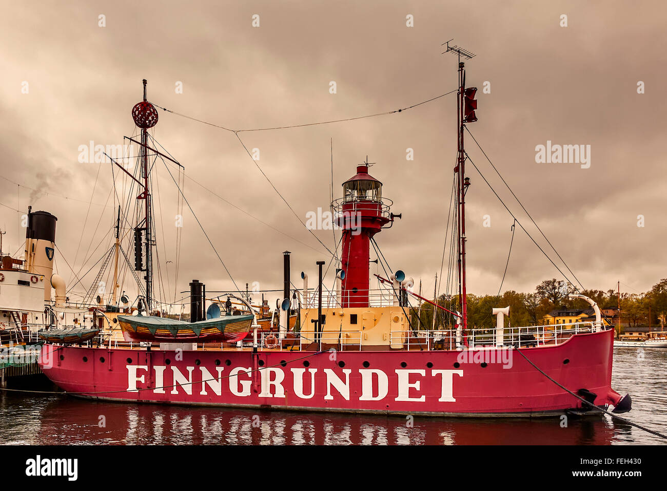 Feuerschiff Finngrundet Hafen Stockholm Schweden Stockfoto
