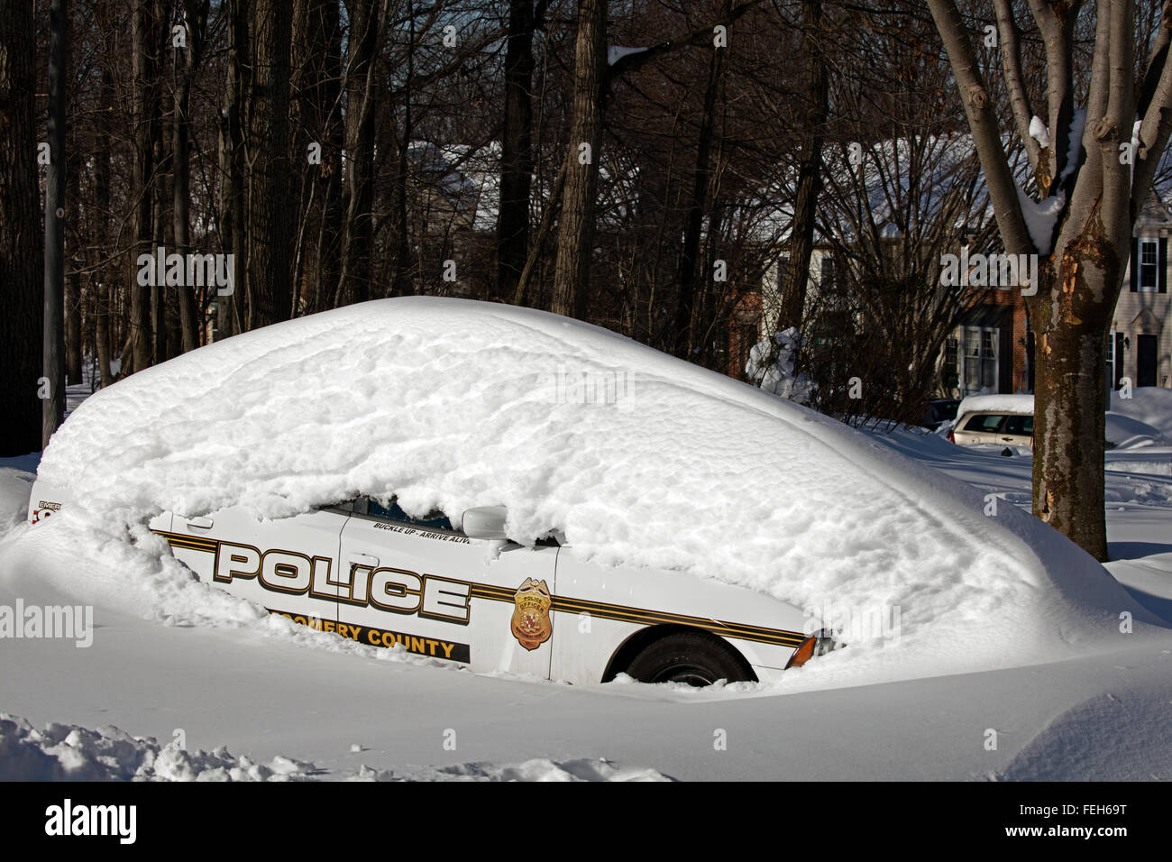 Wintersturm Jonas, Washington DC-Bereich, "Snowzilla", Januar 2016, windet sich bis zu 75 km/h, mehr als 30 Menschen getötet, bis 42 Zoll Stockfoto