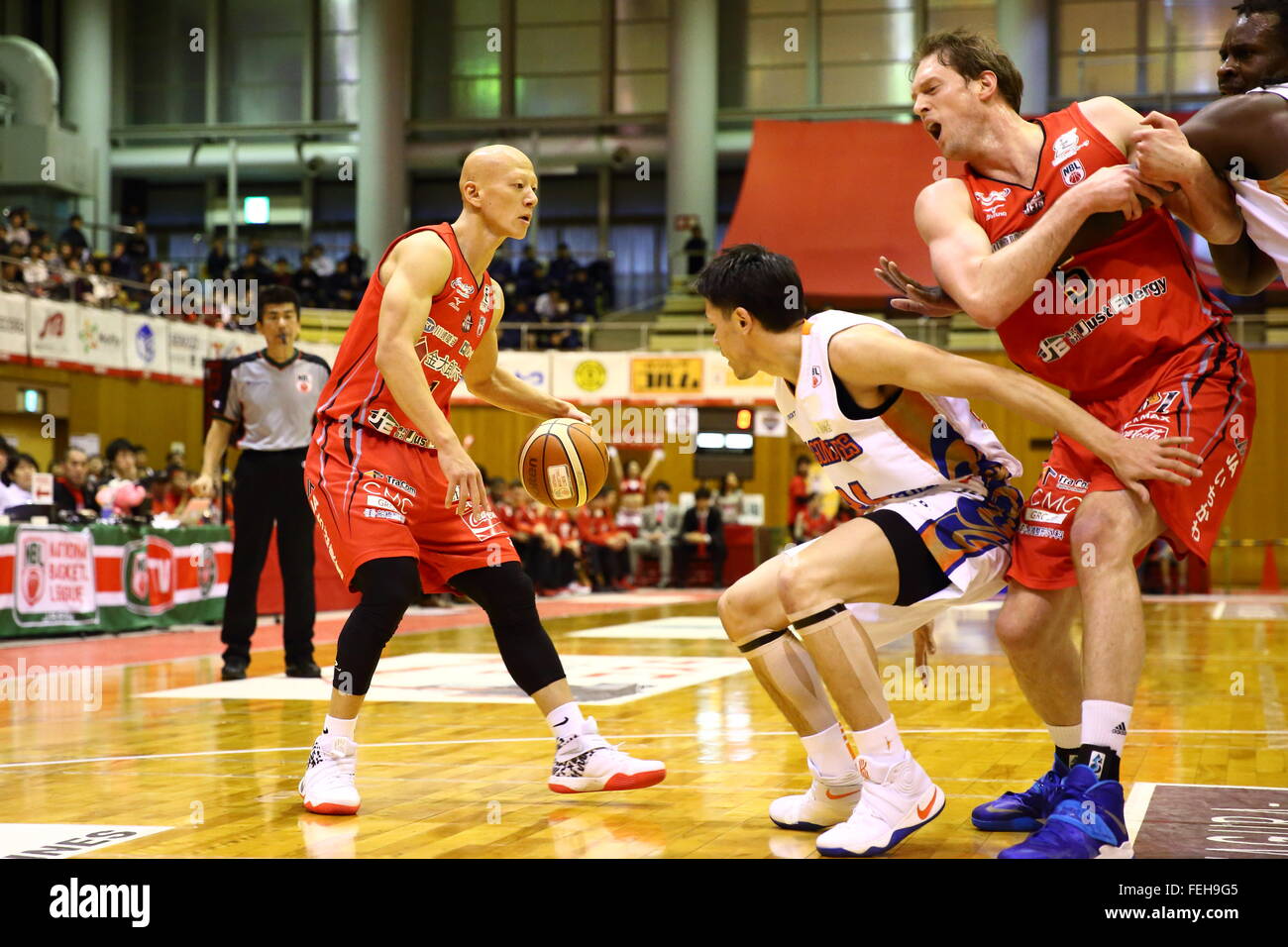 Tomokazu Abe (Jets), 7. Februar 2016 - Basketball: Nationale Basketball-Liga "NBL" 2015-2016 zwischen Chiba Jets 70 69 HIROSHIMA Libellen am Gymnasium Yachiyo City, Chiba, Japan.  (Foto: AFLO SPORT) Stockfoto