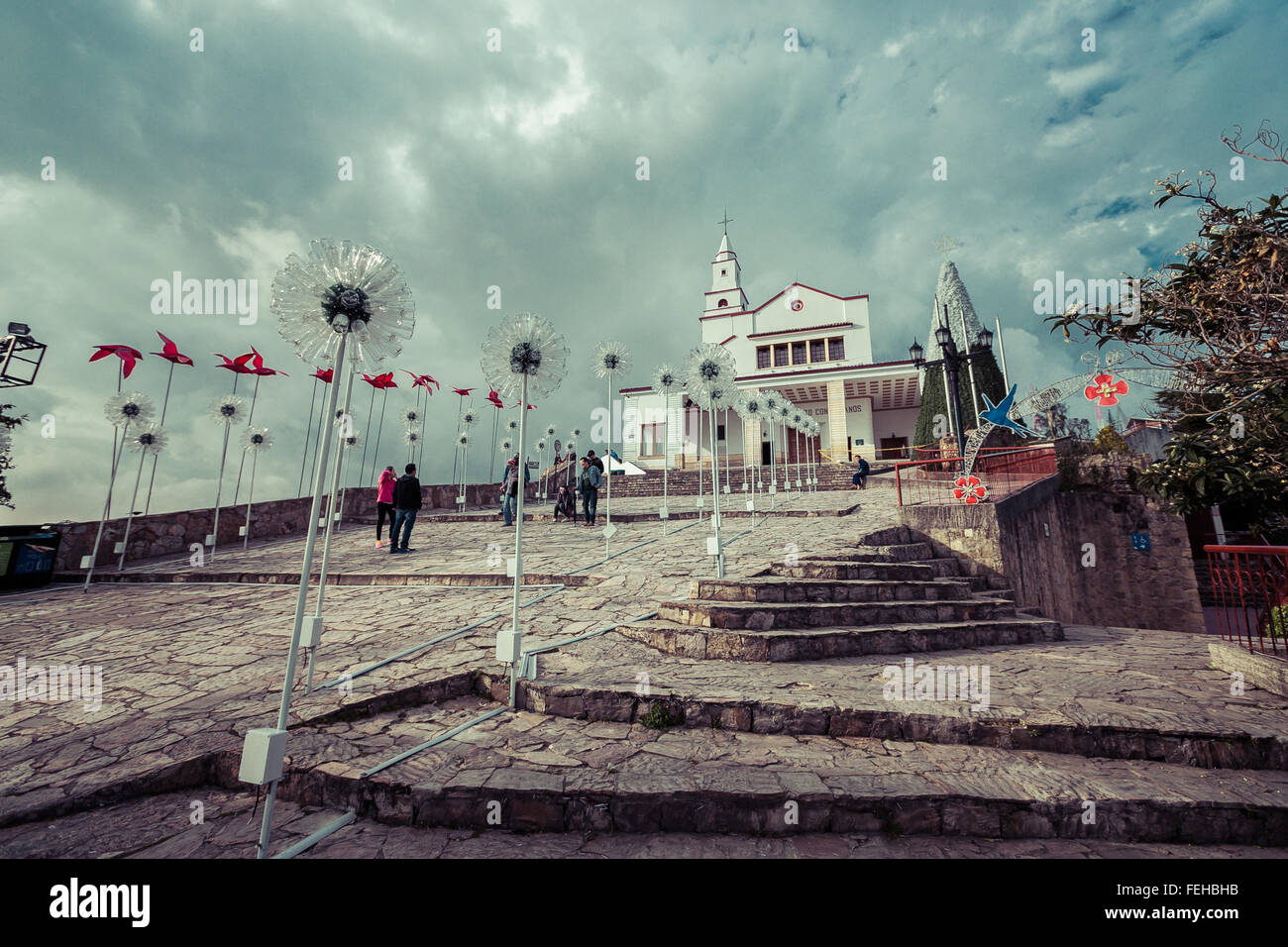 katholische Kirche oben auf dem Berg, Bogota, Kolumbien, Lateinamerika Stockfoto katholische Kirche oben auf dem Berg, Bogota, Kolumbien, Lateinamerika Stockfoto