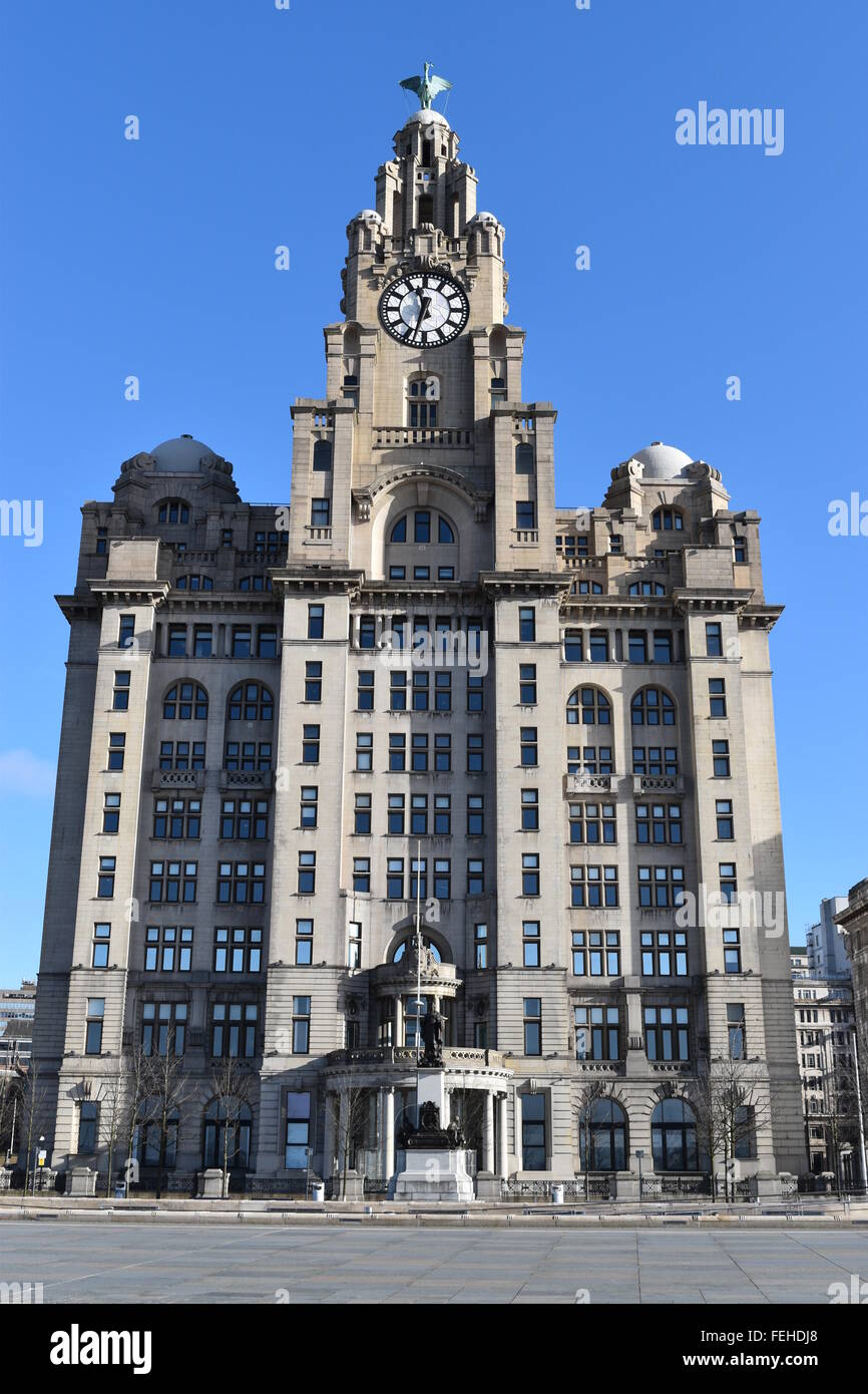 Liver Buildings Liverpool Pier Head. Stockfoto