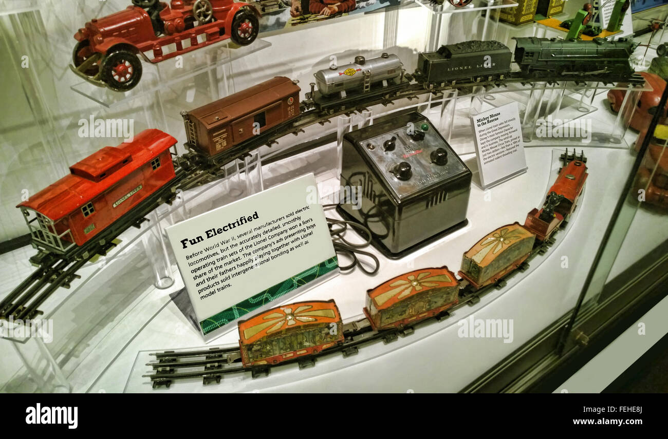 Rochester, New York. Starke Museum spielen. Lionel Züge anzeigen Stockfoto