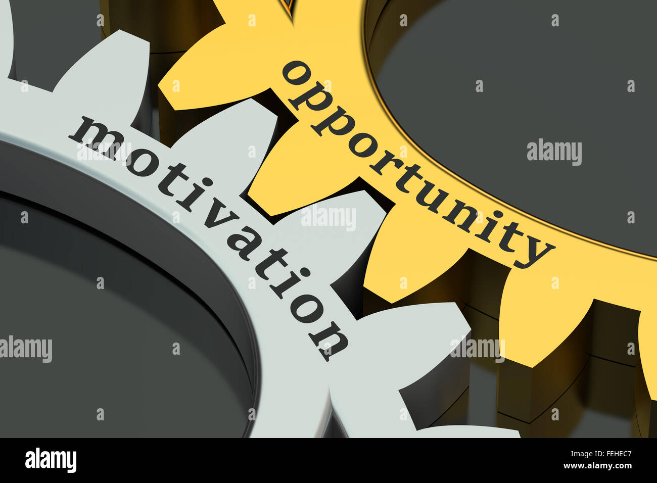 Gelegenheit-Motivation-Konzept auf schwarzem Hintergrund isoliert Stockfoto