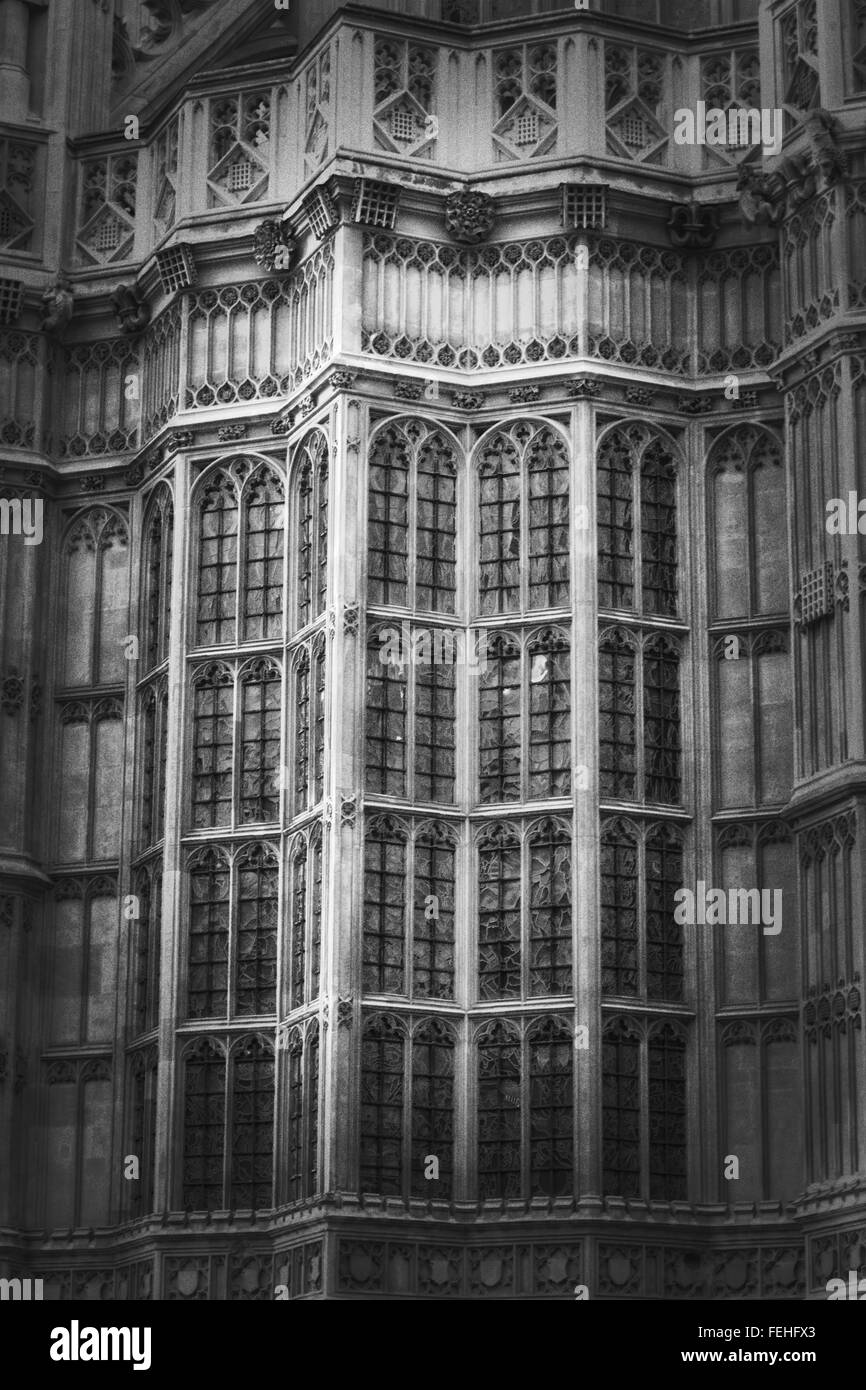 Die Häuser des Parlaments City of Westminster, London England, schwarz und weiß Stockfoto