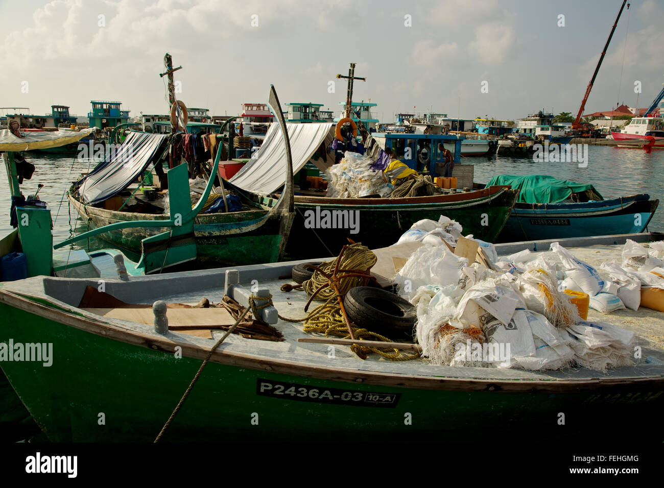 Männliche Harbour, männliche Hauptstadt der Republik Malediven Stockfoto