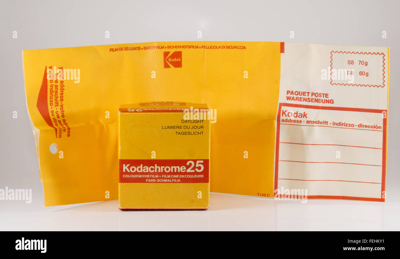 Kodak Kodachrome25 8mm Schmalfilm Stockfoto