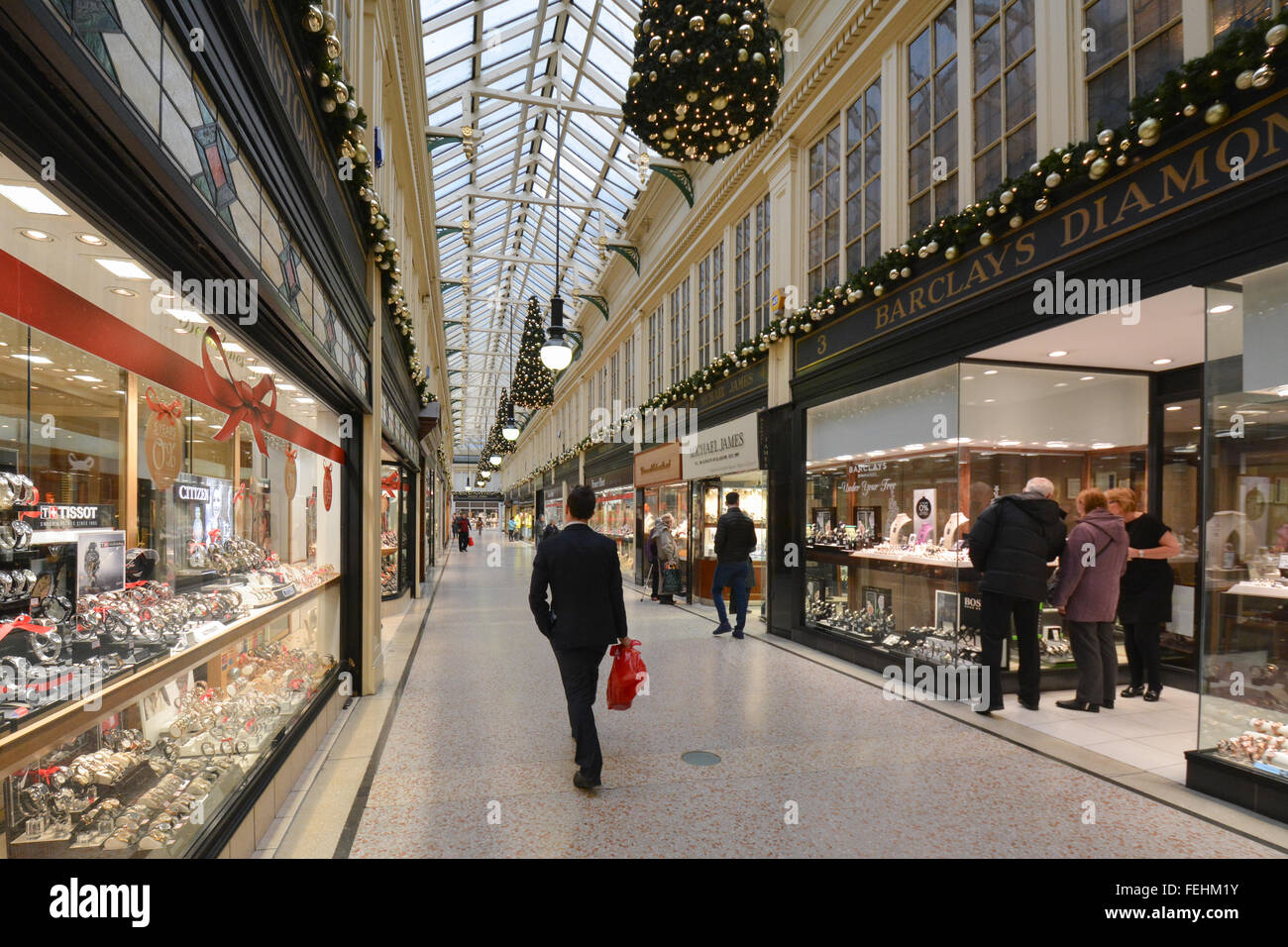 Argyll Arcade - enthält mehr als 30 Juweliere und Diamantenhändler - zu Weihnachten - Glasgow, Scotland, UK Stockfoto