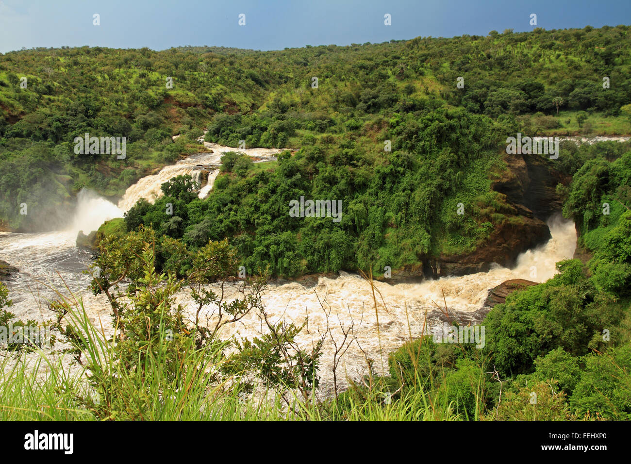 Murchison und Uhuru fällt im Murchison Falls National Park, Uganda. Stockfoto