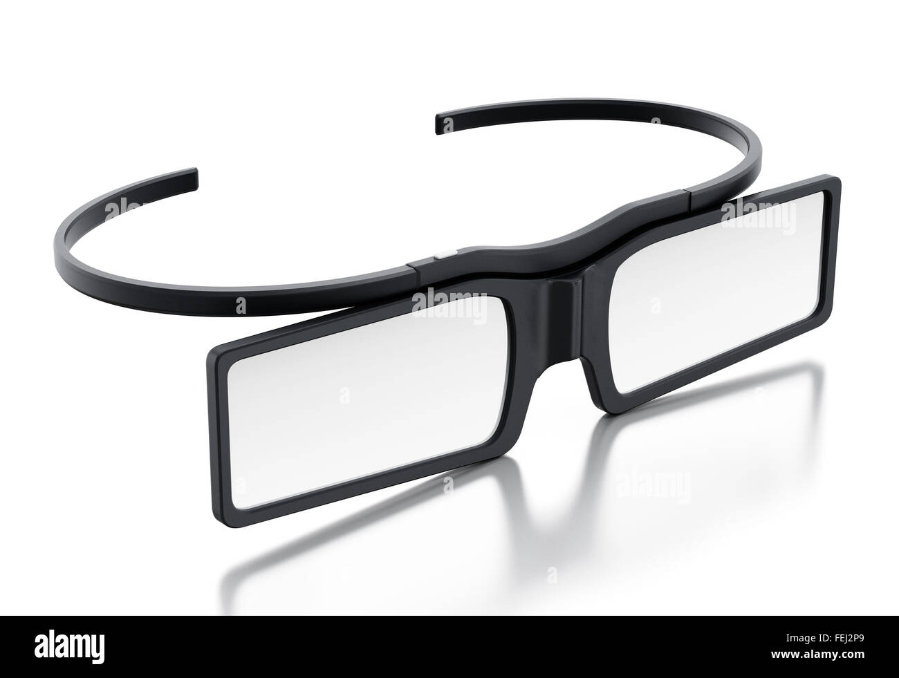 3D Brille isoliert auf weißem Hintergrund mit Reflexion Stockfoto