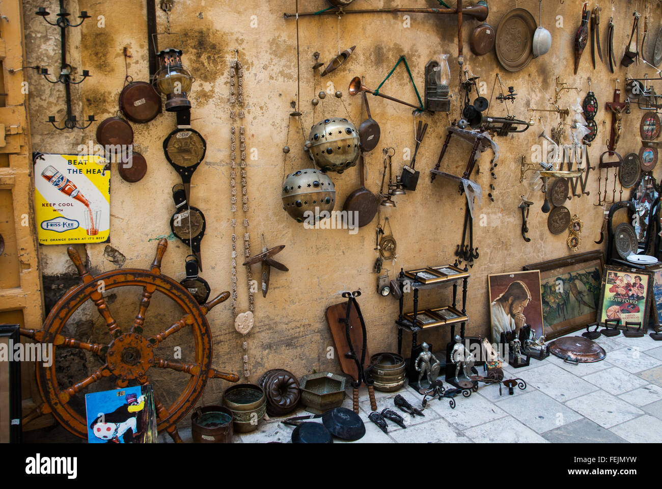 Antiquitäten-Verkauf in Rabat, Gozo, Malta Stockfoto