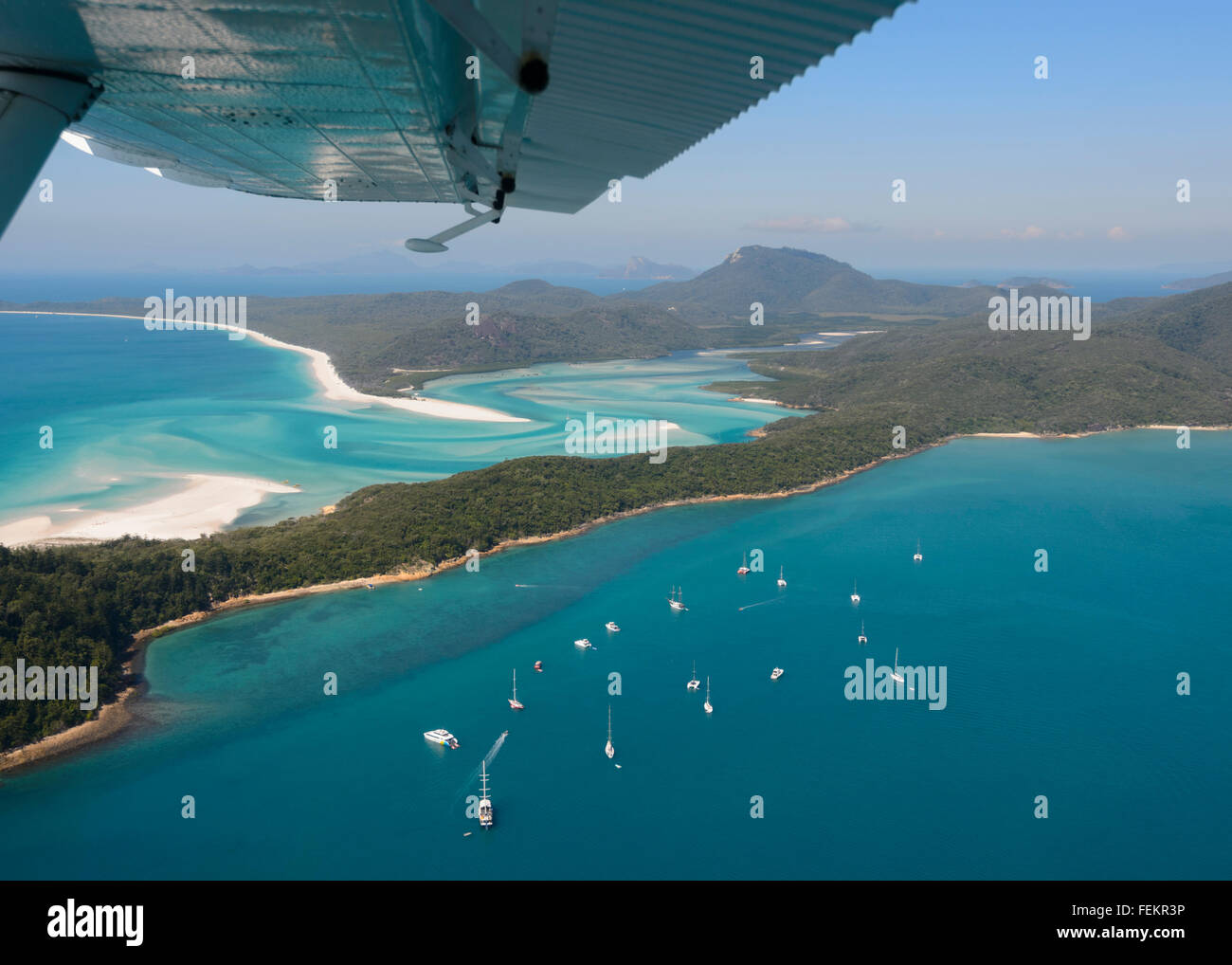 Luftbild des Hill Inlet, Whitsunday Islands, Queensland, Australien Stockfoto