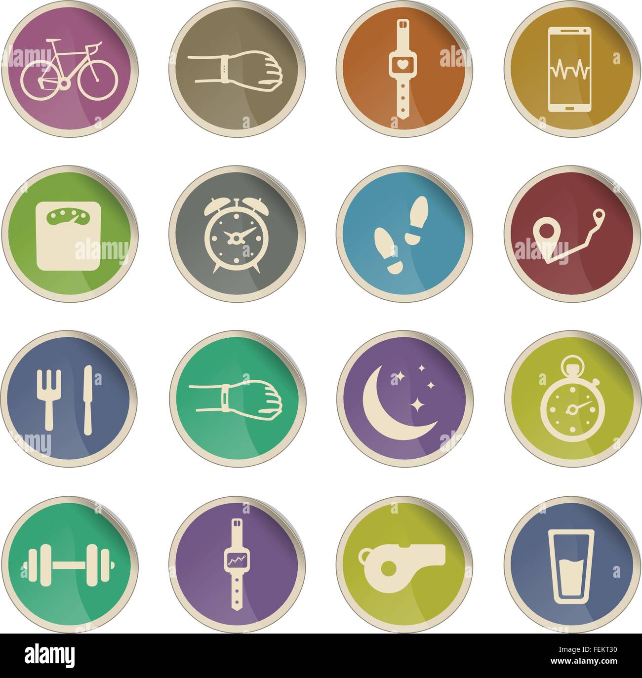 Joggen und Workout einfach Symbole Stock Vektor