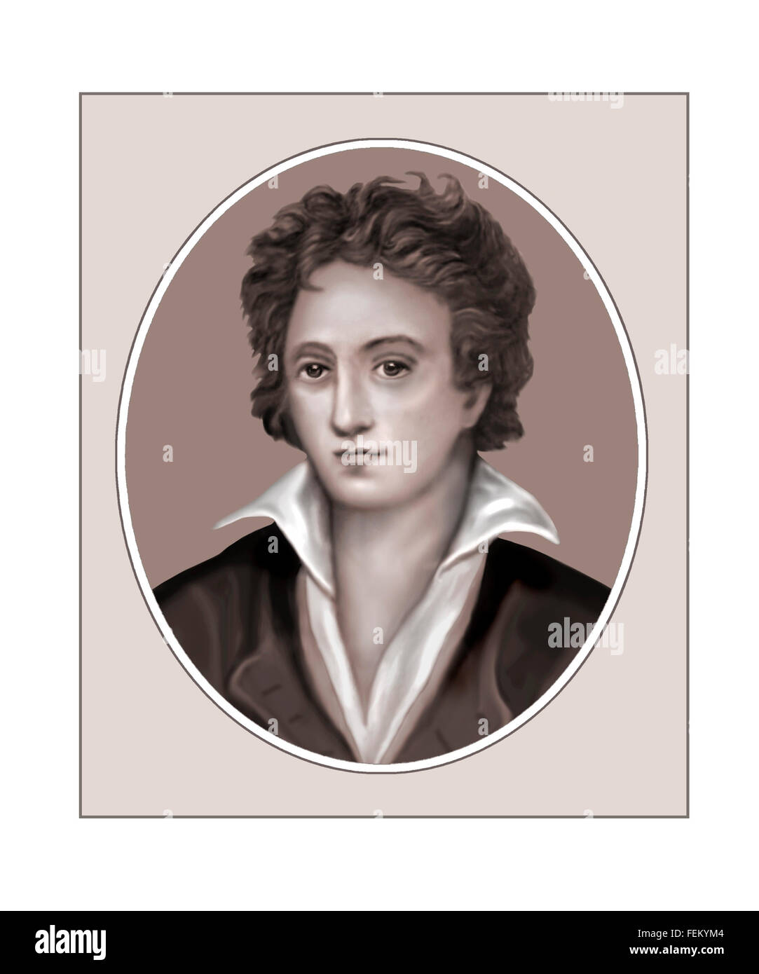 Percy Bysshe Shelley, Dichter, Porträt Stockfoto