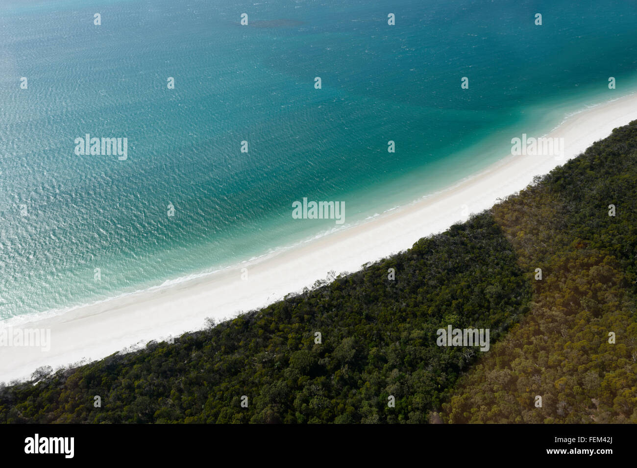 Luftbild des Whitehaven Beach, Whitsunday Islands, Queensland, Australien Stockfoto