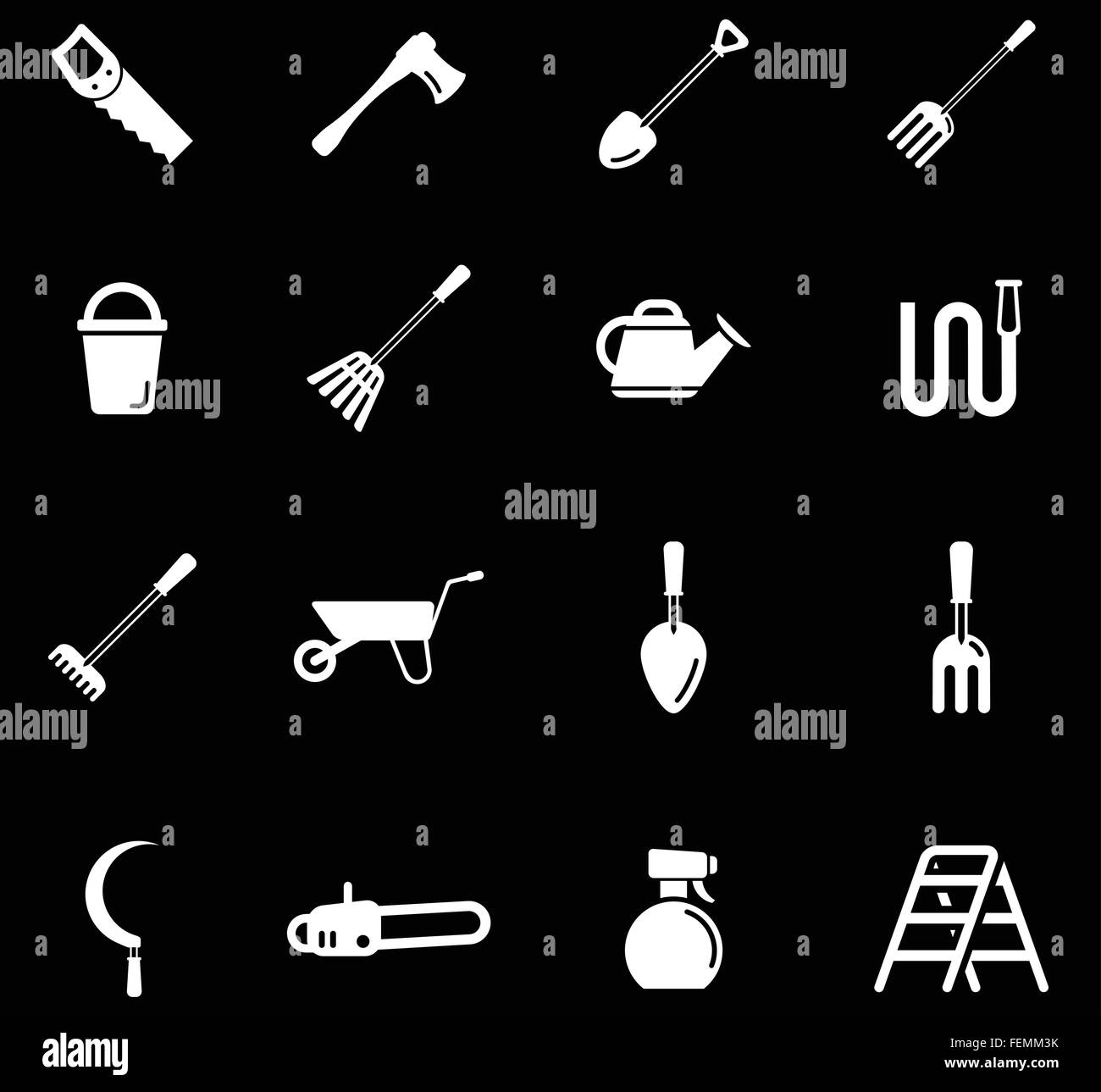 Garten-Tools web-Symbole für User Interfacedesign Stock Vektor