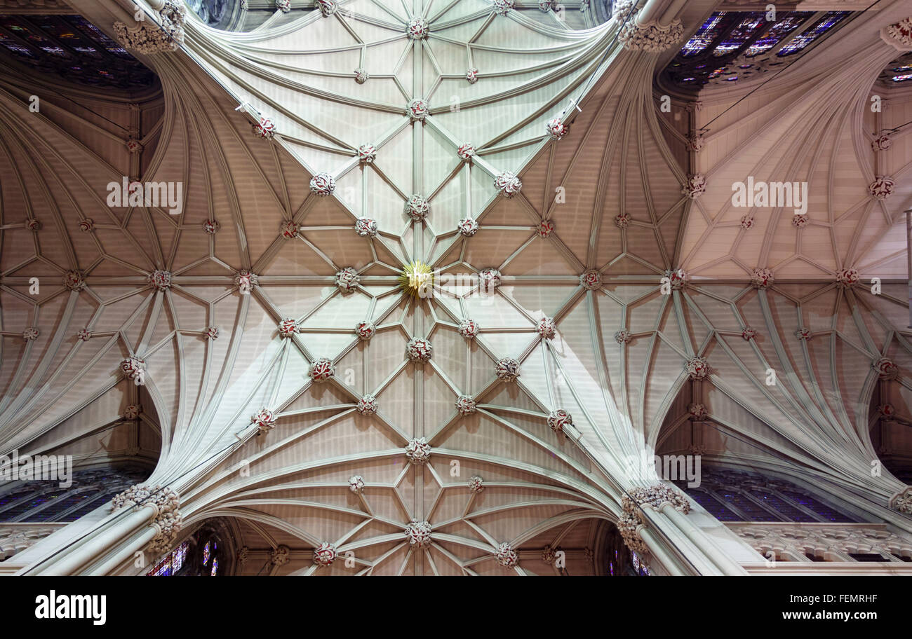 Deckengewölbe der St. Patricks Kathedrale, Manhattan, New York City, USA Stockfoto