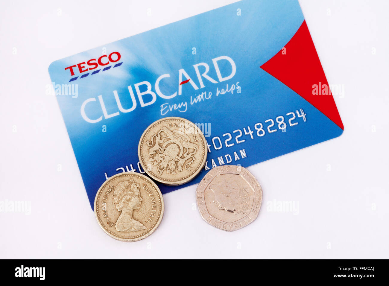 Tesco Clubcard und Kostenersparnis, UK Stockfoto