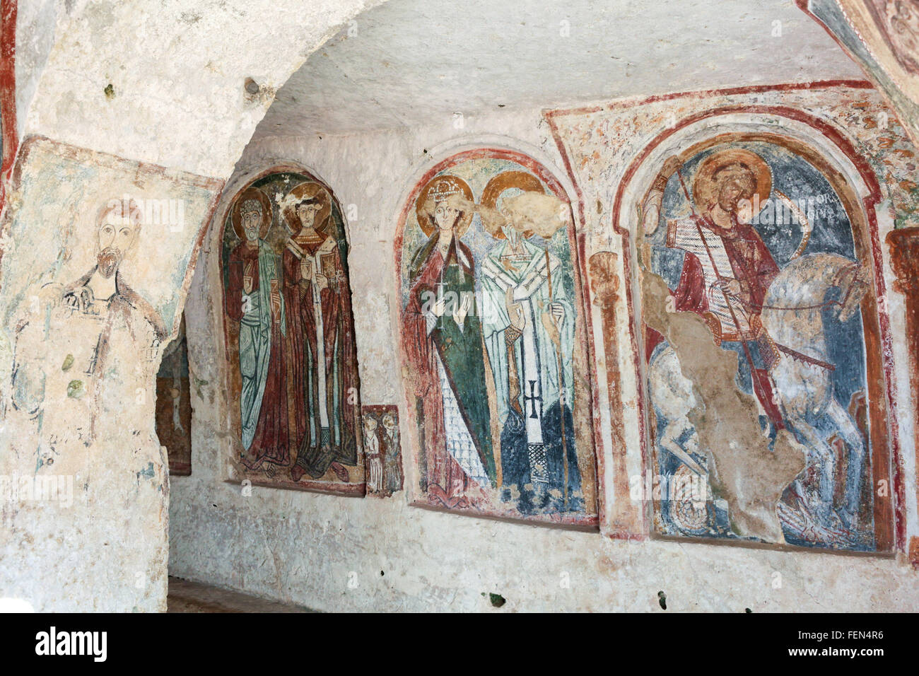 Wandmalereien in Chiesa di San Nicola (Saint Nicholas Church). Mottola, Italien Stockfoto