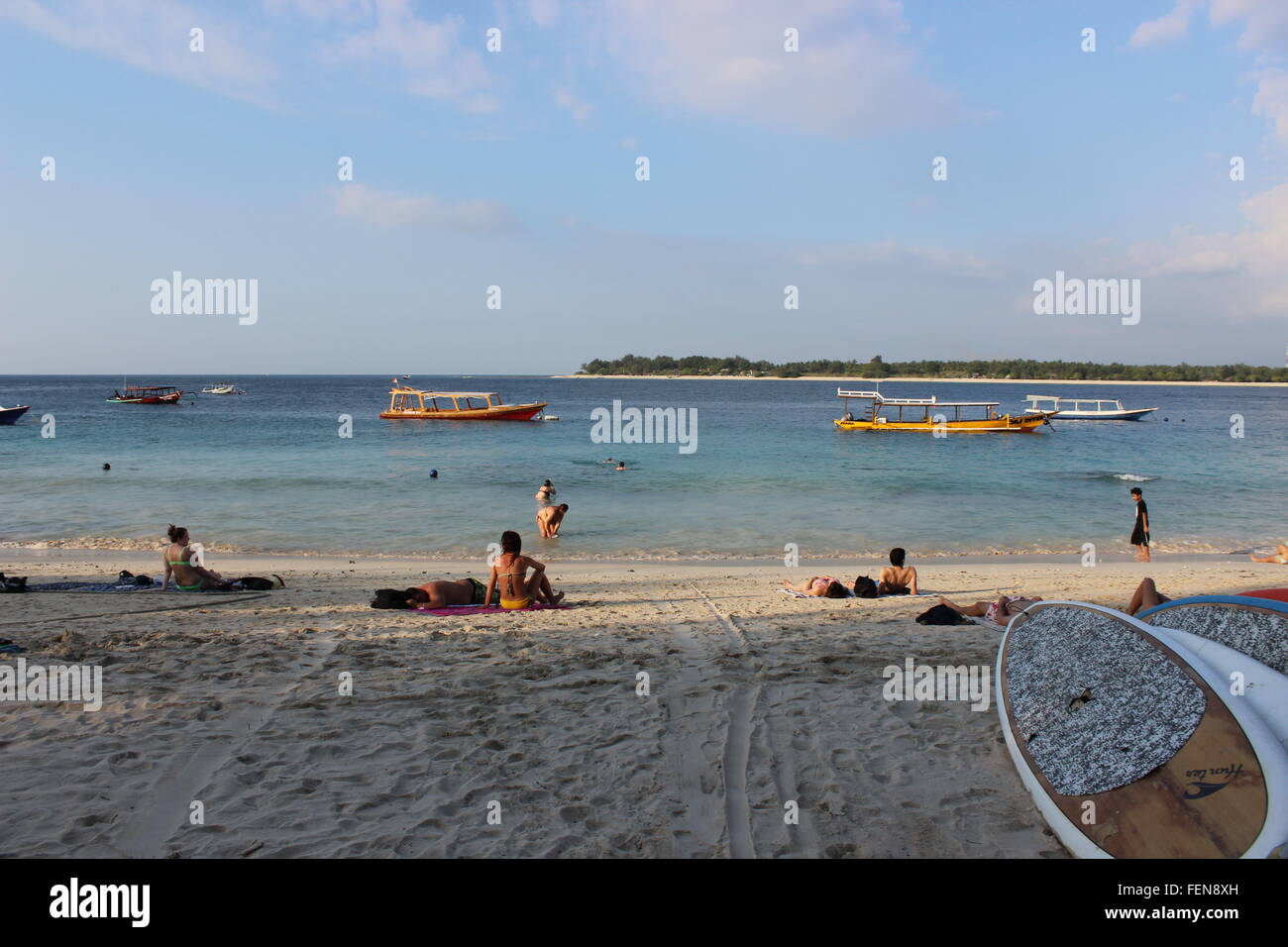 Strand auf Gili Trawangan, Indonesien Stockfoto