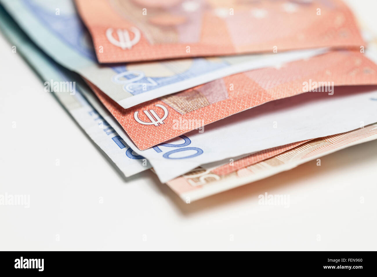 Gestapelte Euro-Geld Stockfoto
