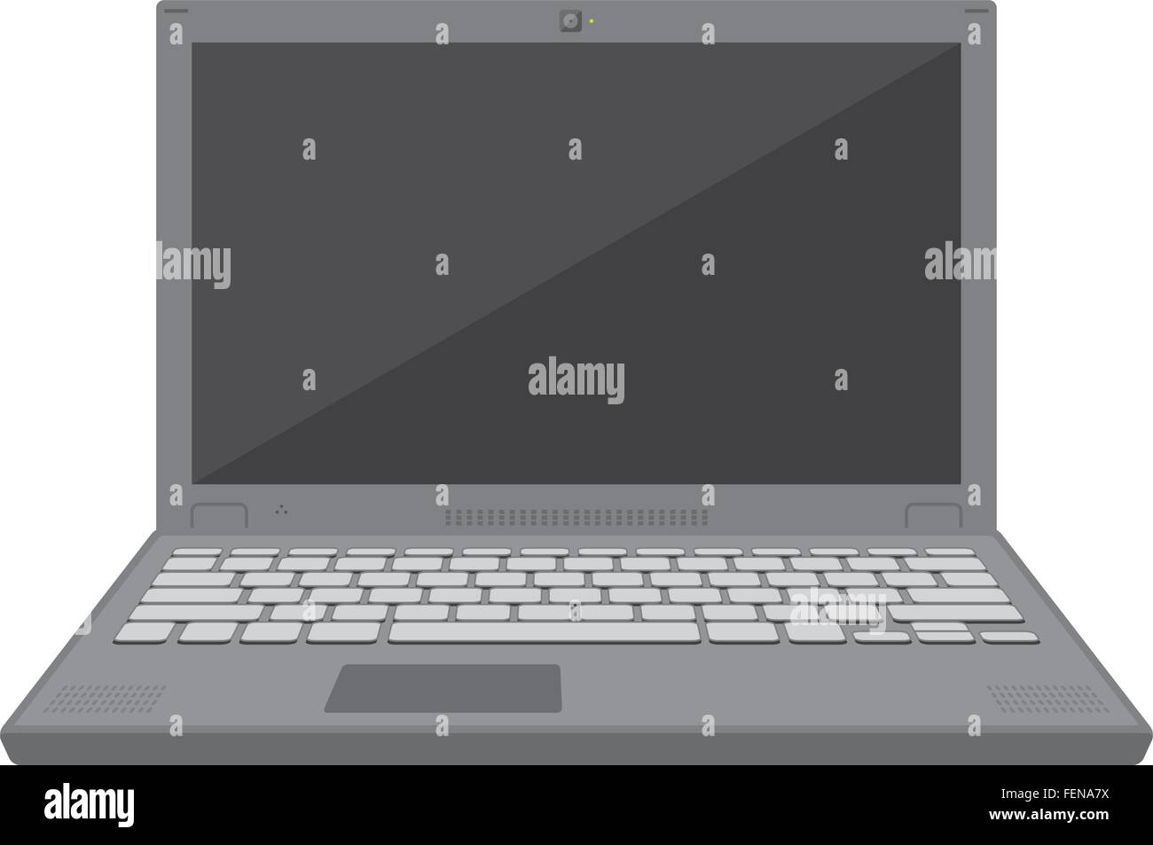 Vektor flach Volltonfarben graue Laptop-Symbol Stock Vektor