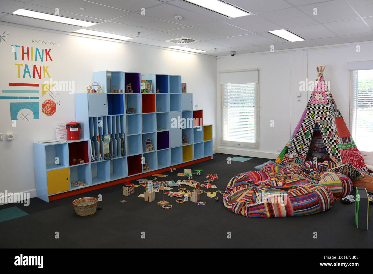 Im Old Parliament House in Canberra, jetzt das Museum der australischen Demokratie; Play Up Ausstellung. Stockfoto