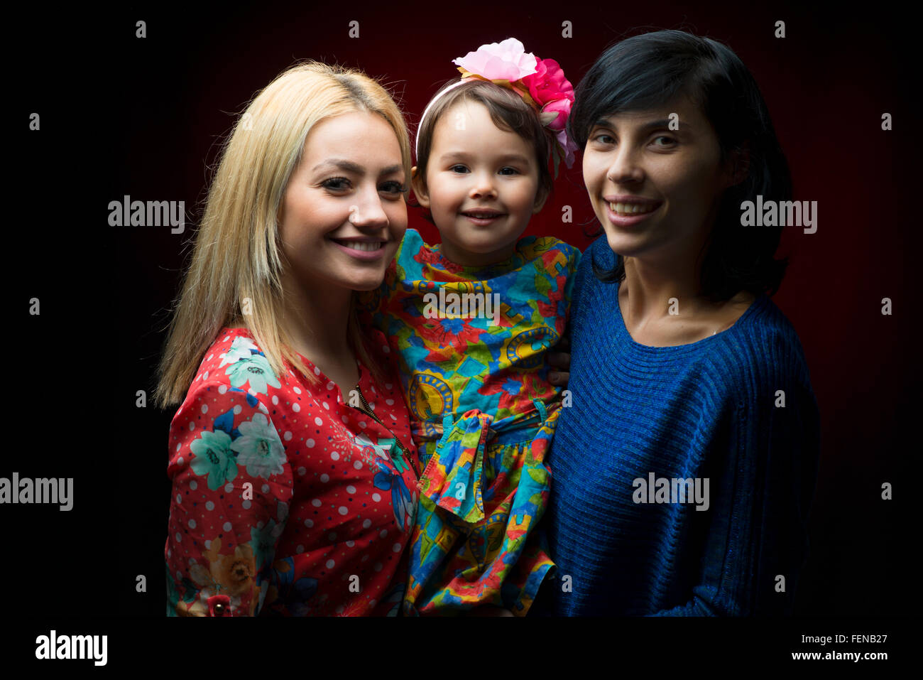 Lateinischen Mutter mit Tochter und Tante Stockfoto
