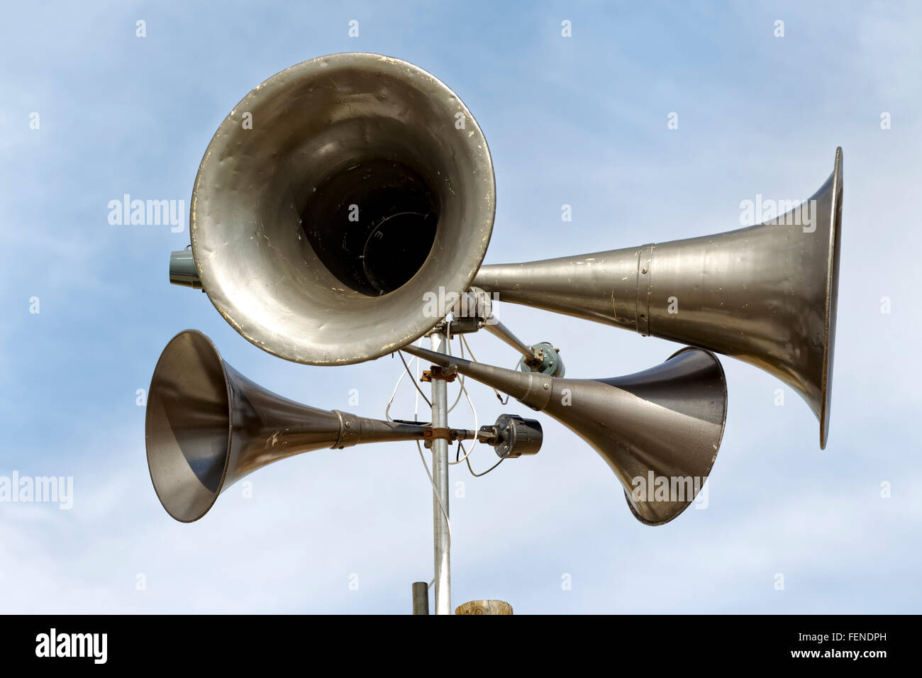 Verstärkeranlage Lautsprecher an die Great Dorset Steam Fair, Tarrant Hinton, Blandford, Dorset, Vereinigtes Königreich, 2012. Stockfoto