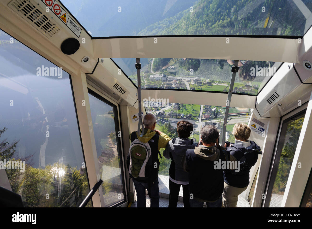 Standseilbahn nach Salz Welten von Hallstatt, ein UNESCO-Welterbe Site die Kulturlandschaft Hallstatt-Dachstein / Salzkammergut Stockfoto