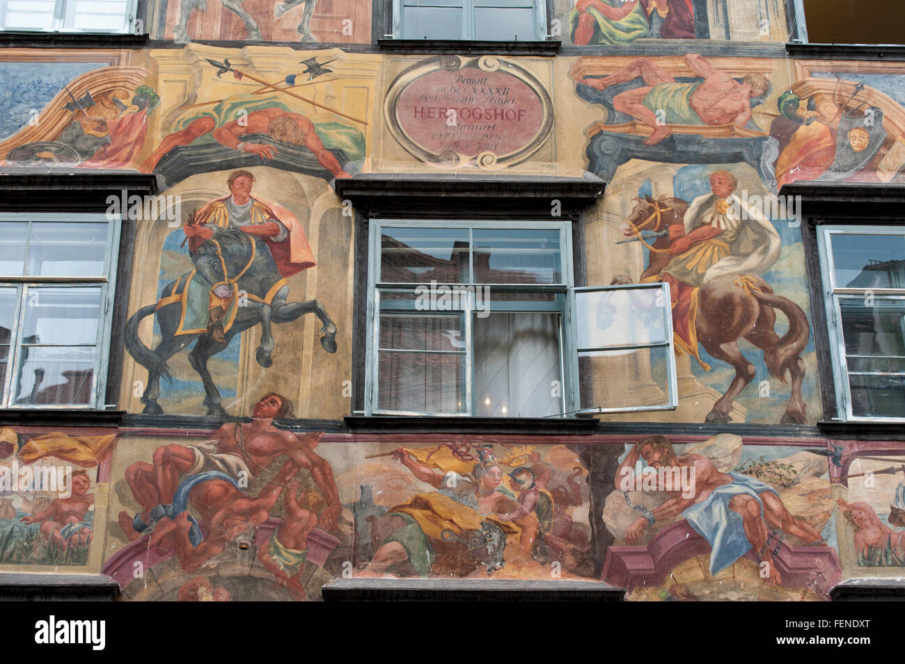 Gemalte Haus oder Herzoghof, Herrengasse, UNESCO-Weltkulturerbe Stadt Graz - Altstadt, Steiermark, Österreich Stockfoto