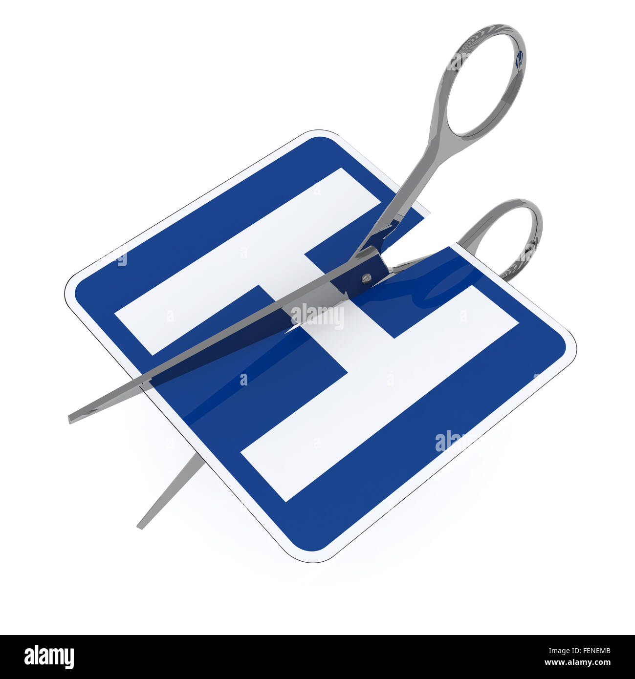 Krankenhaus-Symbol von Schere, 3D-Illustration, isoliert auf weiss geschnitten Stockfoto