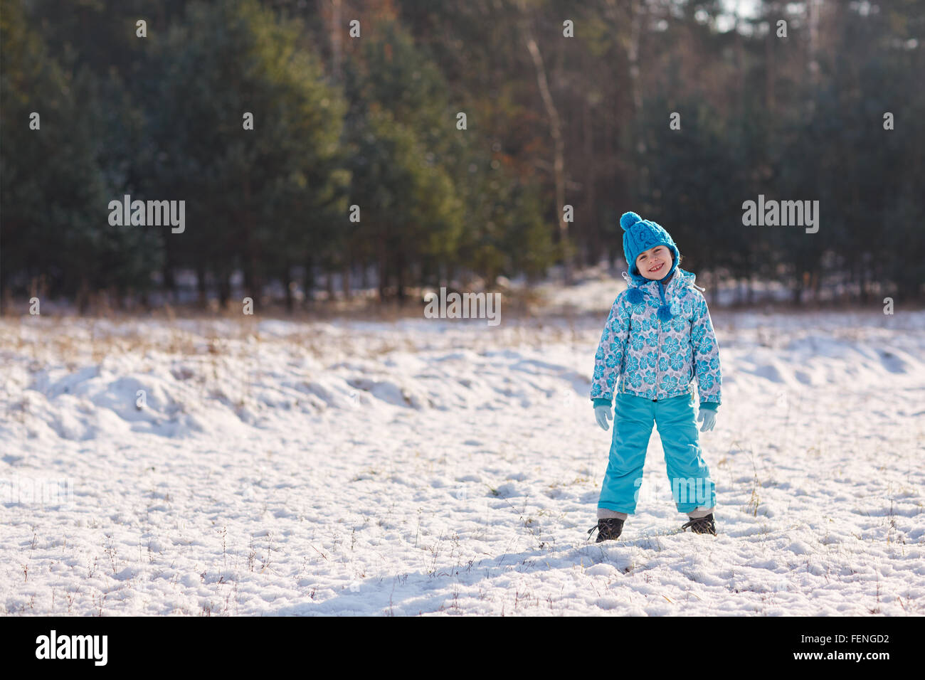 Lass uns spielen im Schnee Stockfoto