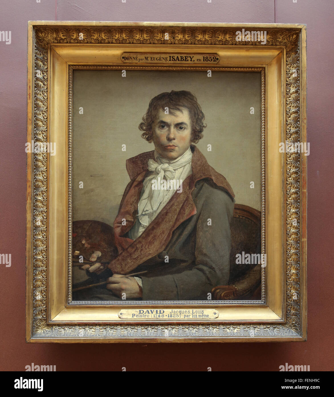 Jacques-Louis David (1748-1825). Französischer Maler. Klassizistischen Stil. Selbstportrait. 1794. Louvre Museum. Frankreich. Paris. Stockfoto