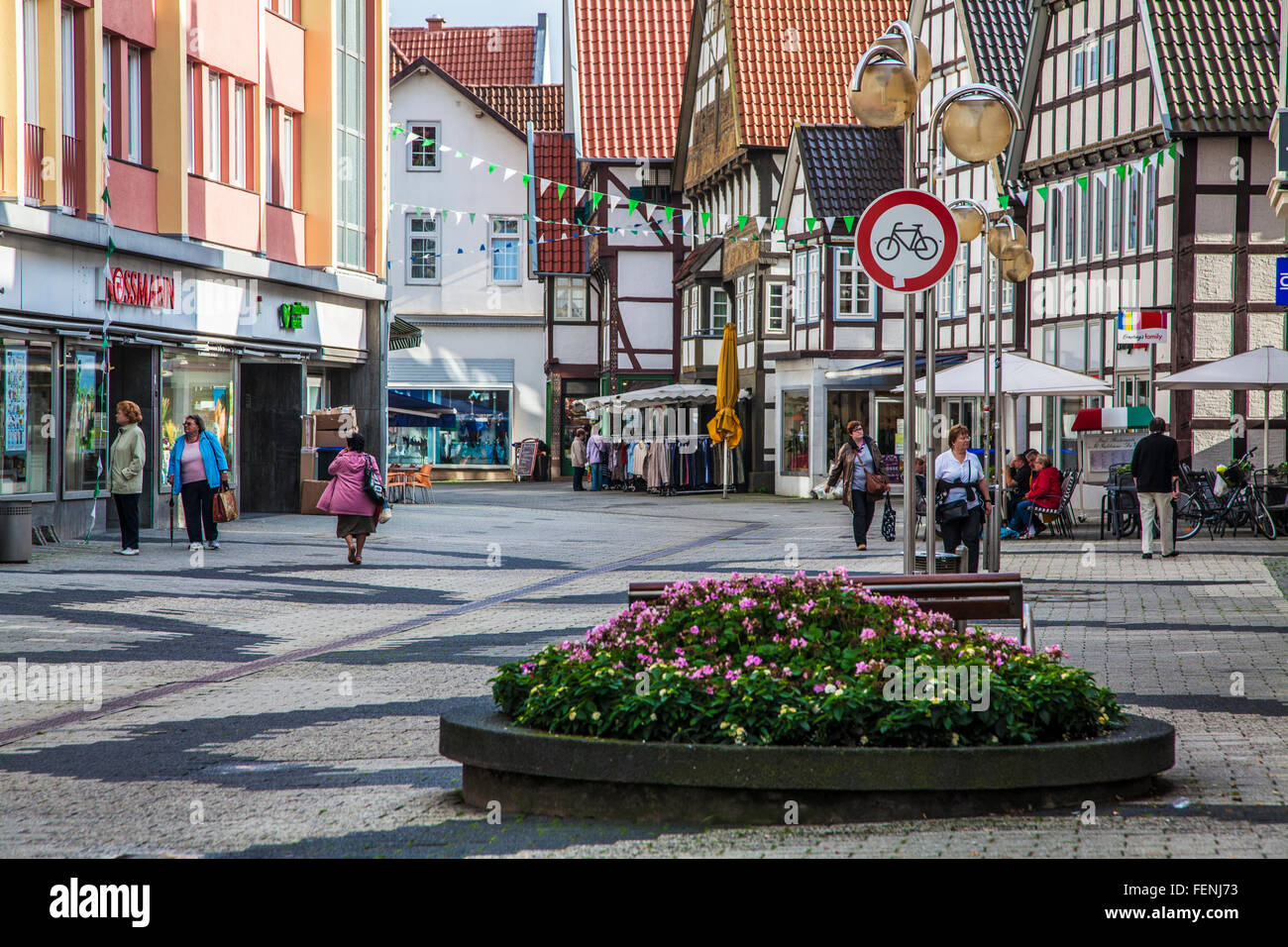 Bad Salzuflen Fußgängerzone, Einkaufszentrum Stockfotografie Alamy