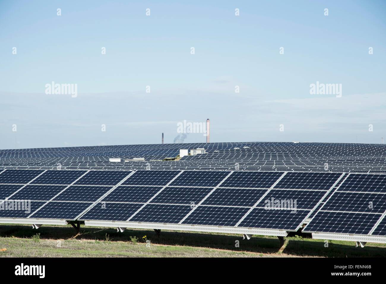 Bereich der Solar-Panels, Costa Smeralda, Sardinien, Italien Stockfoto