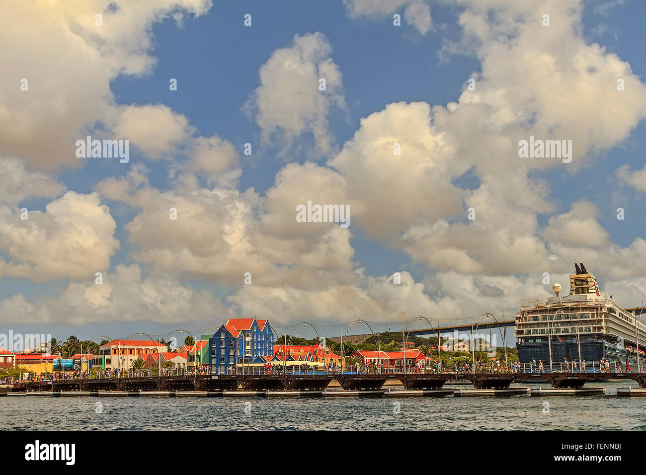 Pontonbrücke Curacao Niederländische Antillen Stockfoto